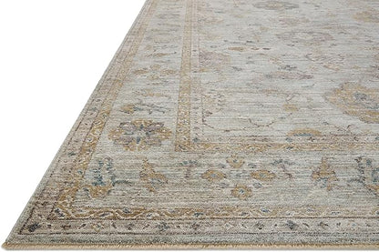 Loloi Magnolia Home by Joanna Gaines Millie Collection MIE-02 Sky/Gold 2'-7" x 8'-0", .25" Pile Height, Runner Rug