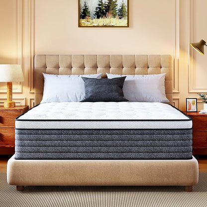 CH CHARME HOUSE Twin XL Mattress, 14 Inch Twin XL Size Hybrid Mattress in a Box, Medium Feel Foam and Individual Pocket Springs, Extra Edge Support, Pressure Relief, CertiPUR-US