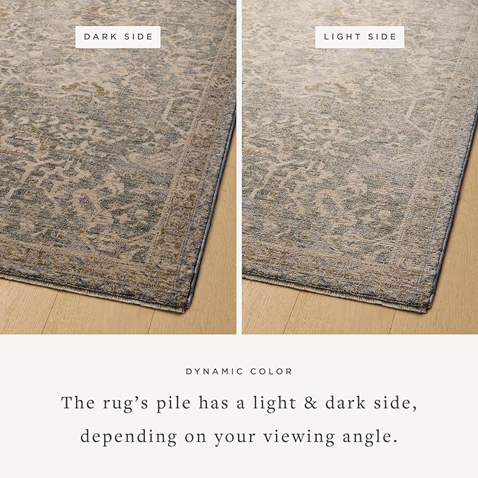 Loloi Magnolia Home by Joanna Gaines Junie Collection JUE-01 Blue/Natural 2'-7" x 10'-0", .38 Pile Height, Runner Rug