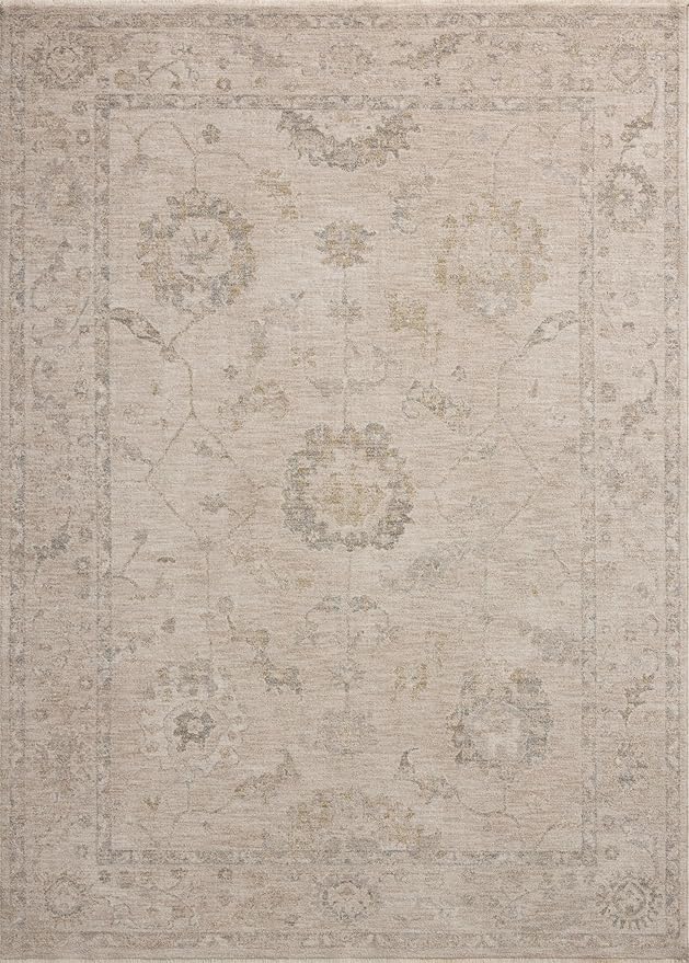 Loloi Chris Loves Julia Louisa Collection LOI-02 Oatmeal/Slate 2'-7" x 14', .38" Pile Height, Runner Rug
