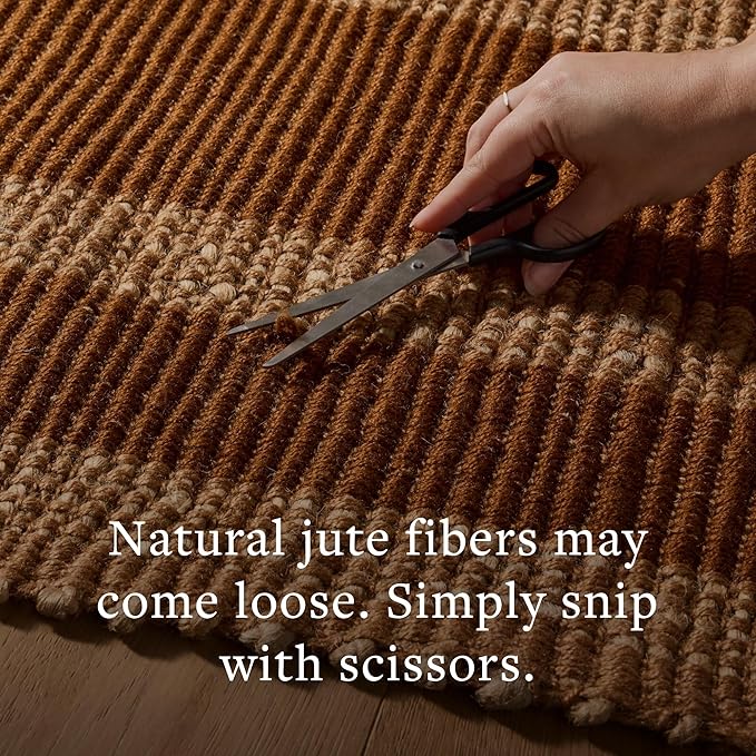 Loloi Leanne Ford Weatherstaff Collection WTS-01 Espresso/Natural 2'-3" x 3'-9" Accent Rug Jute, Striped, Neutral, Entryway, Mudroom, Bathroom, and Kitchen