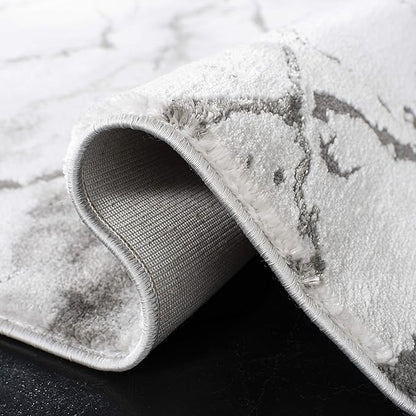 SAFAVIEH Craft Collection Runner Rug - 2'3" x 8', Grey & Silver, Modern Abstract Design, Non-Shedding & Easy Care, Ideal for High Traffic Areas in Living Room, Bedroom (CFT877G)
