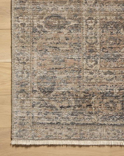 Loloi Amber Lewis Molly Collection MOL-04 Navy/Blush 5'-3" x 7'-9" Low Pile Area Rug