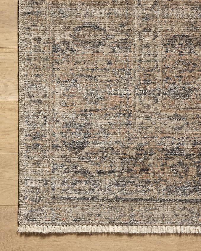 Loloi Amber Lewis Molly Collection MOL-04 Navy/Blush 6'-7" x 9'-2" Low Pile Area Rug