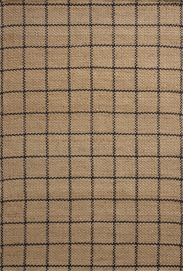 Loloi Chris Loves Julia Fletcher Collection FLE-01 Natural/Black 5'-0" x 7'-6", .37" Pile Height, Area Rug