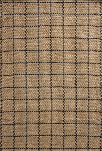 Loloi Chris Loves Julia Fletcher Collection FLE-01 Natural/Black 7'-9" x 9'-9", .37" Pile Height, Area Rug