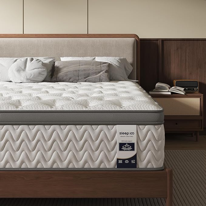 Queen Mattress 12 Inch – Hybrid Mattresses for Back Pain, Extra Lumbar & Shoulder Support, Fiberglass-Free & No Odor, 365-Night Trial