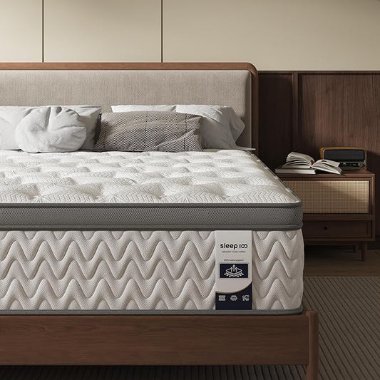 Queen Mattress 14 Inch – Hybrid Mattresses for Back Pain, Extra Lumbar & Shoulder Support, Fiberglass-Free & No Odor, 365-Night Trial