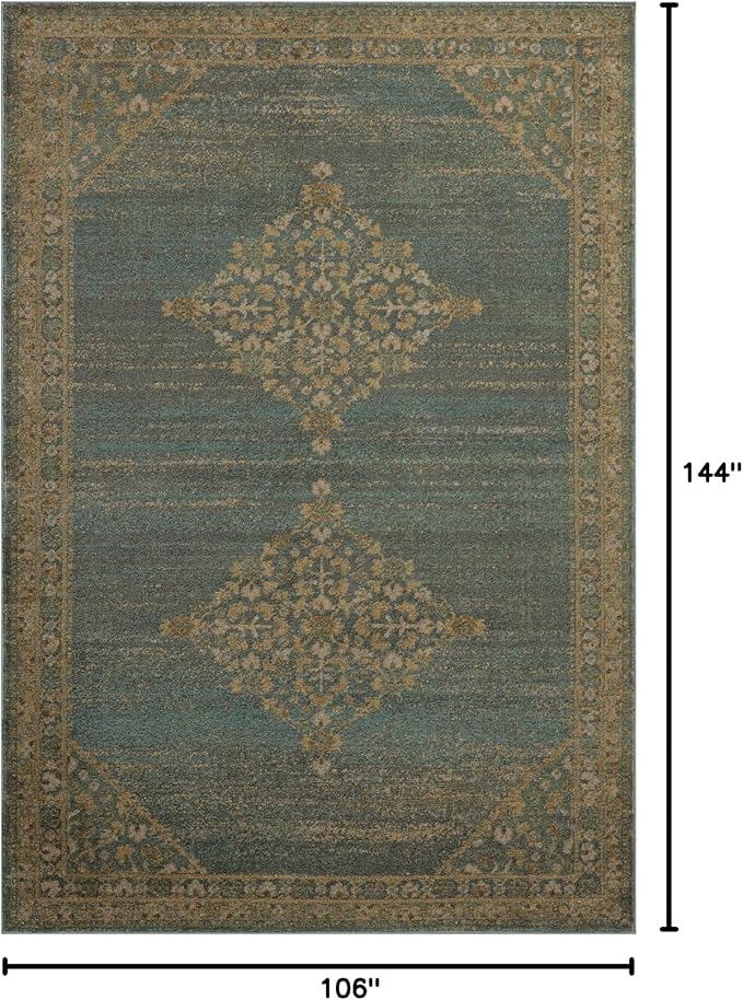 Loloi Magnolia Home by Joanna Gaines Mona Collection MOA-04 Aqua/Wheat 8'-10" x 12' Area Rug