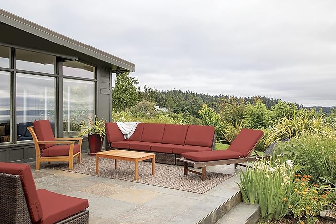 Classic Accessories Ravenna Water-Resistant 42 x 18 x 3 Inch Outdoor Bench/Settee Cushion, Patio Furniture Swing Cushion, Spice, Patio Loveseat Cushion