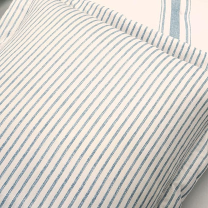 Lush Decor Farmhouse Stripe Reversible Cotton Comforter Set, 3 Piece Set, King, Blue - Cozy F𝚊rmhouse Bedding Set - Rustic Decor - Striped Comforter - Modern Farmho𝚞se Bedroom Decor