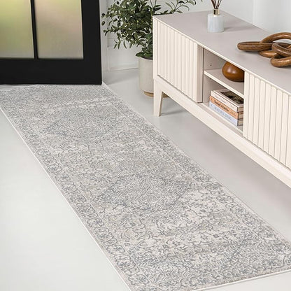 JONATHAN Y Vintage Medallion Indoor Runner Rug Cream 2X8, Modern Boho for Living Room, Bedroom, Kitchen, Office, Easy-Cleaning, High Traffic, Pet-Friendly, Non-Shedding MDP100C-28