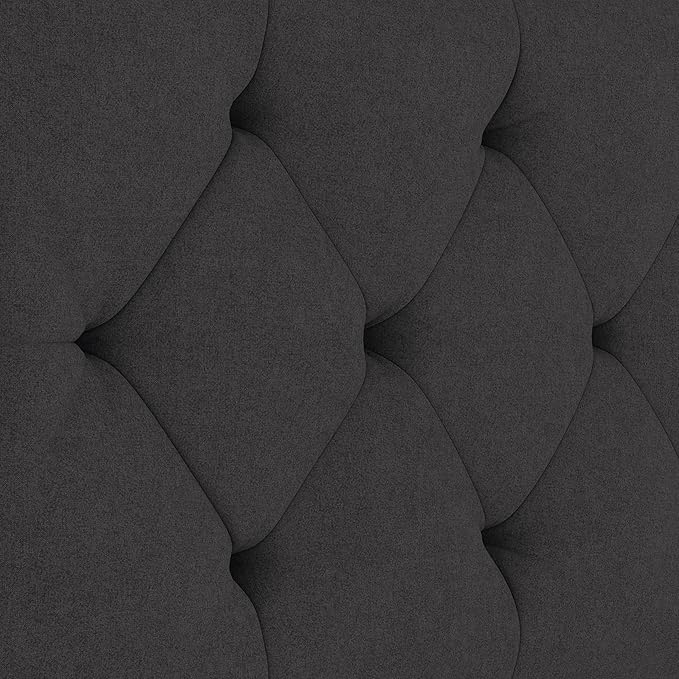 King Upholstered Headboard Only for Bed Frame from 65”-78”, Adjustable Height King XL Headboards with Durable Wood Legs, Fabric Bed Board in Modern Button Design, Dark Grey