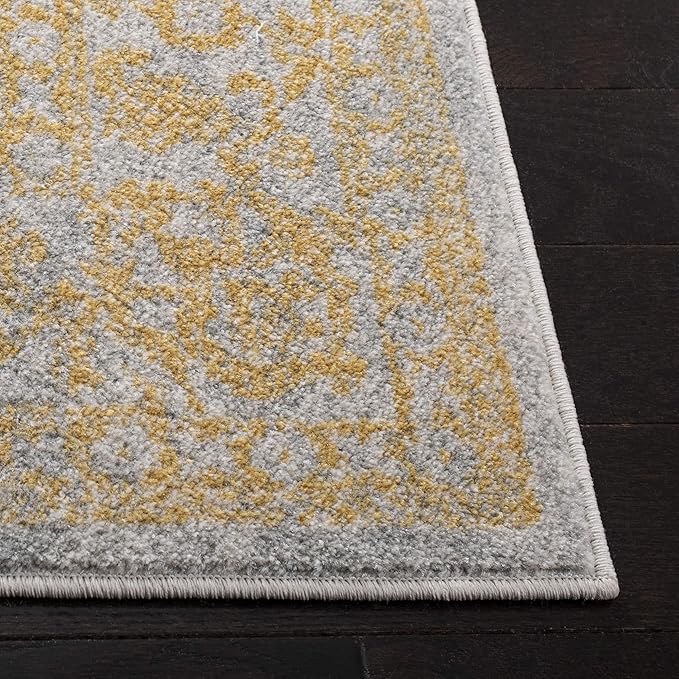 SAFAVIEH Area Rug 9x12 - Evoke Collection - Large - Ivory & Gold, Distressed Design, Non-Shedding & Easy to Clean, Ideal for Living Room, Bedroom, Dining Space (EVK256B)