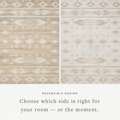 Loloi Angela Rose Rivers Collection RIV-04 Natural/Ivory 2'-6" x 7'-6" Reversible Runner Rug