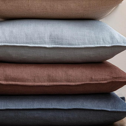 Foindtower Pack of 2, Decorative Linen Soild Throw Pillow Covers Soft Accent Euro Cushion Case Boho Farmhouse Pillowcase for Chair Couch Sofa Bedroom Living Room Home Decor 22 x 22 Inch Sky Blue