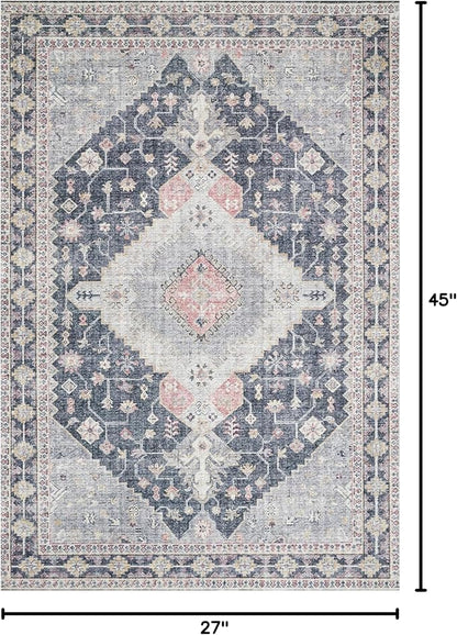 Loloi II Skye Collection SKY-02 Charcoal/Multi 2'-3" x 3'-9" Accent Rug