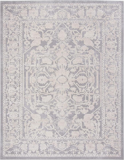 SAFAVIEH Area Rug 6x9 - Reflection Collection - Light Grey & Cream, Non-Shedding & Easy Cleaning, Ideal for Foyer, Living Room, Bedroom (RFT665C)