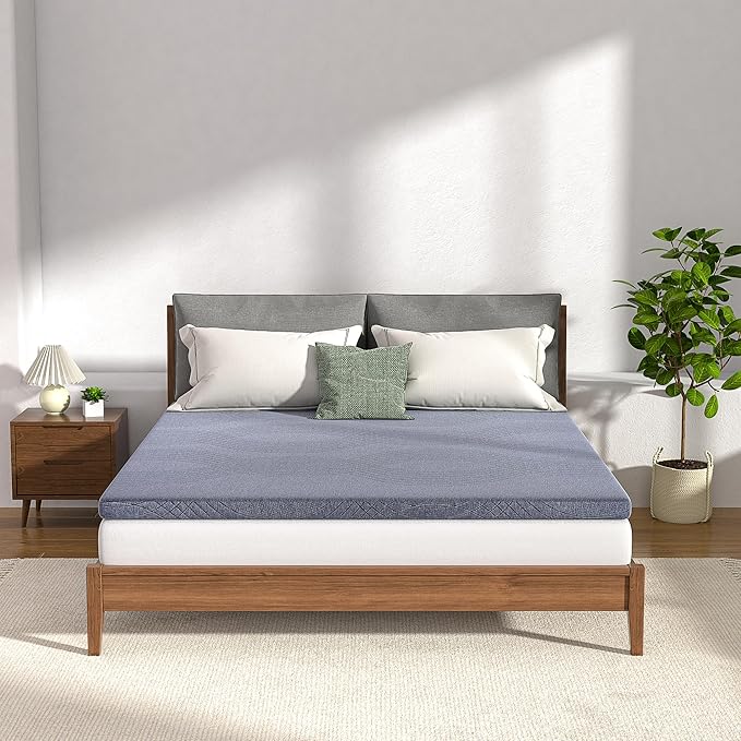VECELO Gel Infused Memory Foam Mattress Topper Full Size, 2 Inch Fresh Cooling Mattress Pad with Washable Cover for Full Mattress, Pain Pressure Relieve Bed Topper, Breathable, Comfort