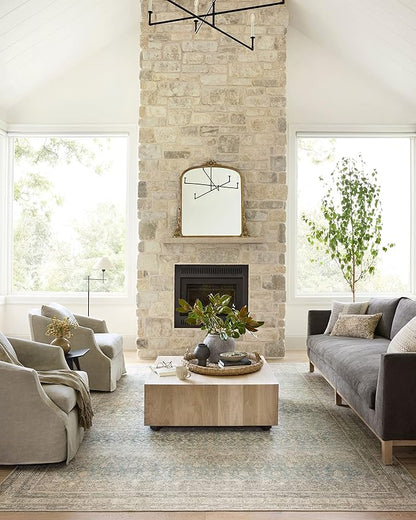 Loloi Angela Rose Aubrey Collection AUB-03 Jade/Natural 10'-0" x 14'-0", .19" Pile Height, Area Rug