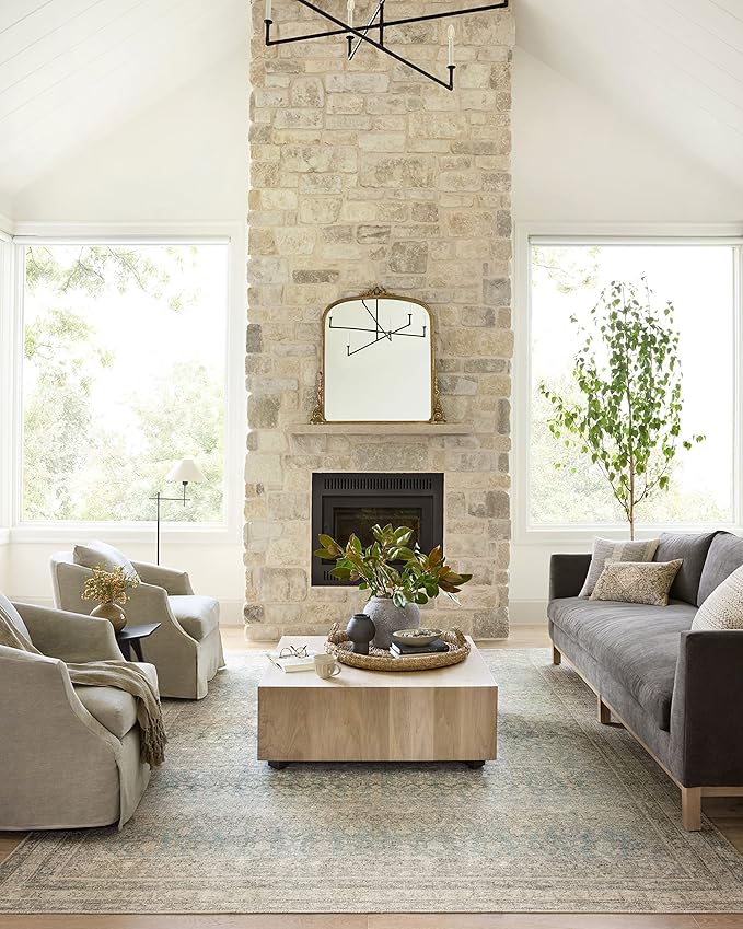 Loloi Angela Rose Aubrey Collection AUB-03 Jade/Natural 7'-6" x 9'-6", .19" Pile Height, Area Rug