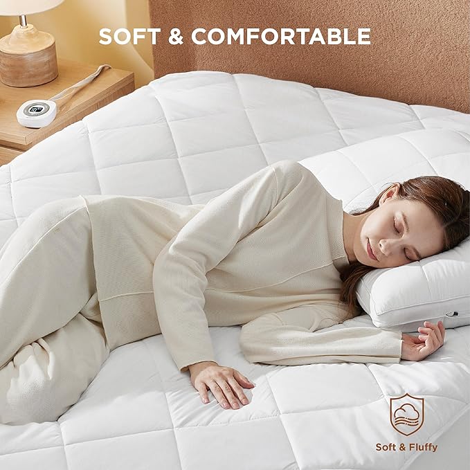 Bedsure Heated Mattress Pad Twin - Bed Warmer with Memory & Preheat Functions, 12-Hour Auto Off & 10 Heat Settings, Single Controller, Fast Heating, Brushed Electric Mattress Pad Twin, 39"x75"