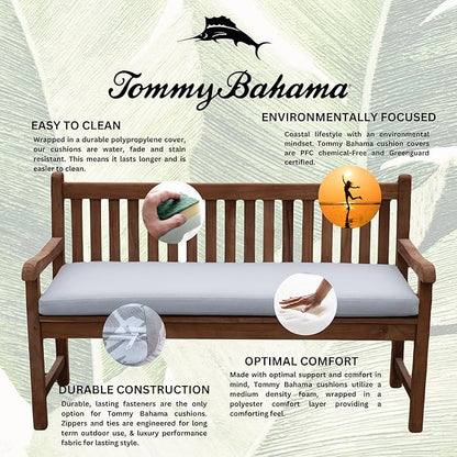 Tommy Bahama Bench Cushion, 44" X 19" X 2.5", Bamboo Bay Cloud
