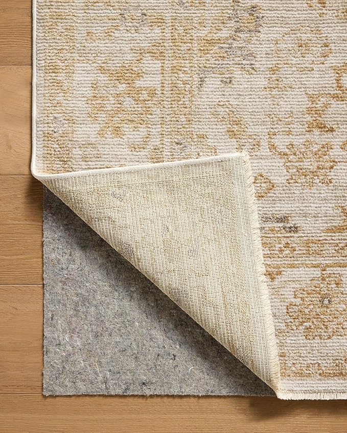 Loloi Magnolia Home by Joanna Gaines Pace Collection PAC-02 Natural/Gold 7'-8" x 7'-8" Round Area Rug