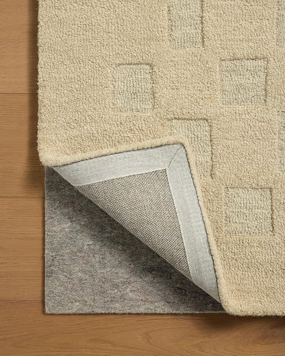 Loloi Leanne Ford Craven Collection CVN-04 Oatmeal/Dove 2'-6" x 9'-9" Runner Rug Checkered, Patterned, Neutral, Hallway, Kitchen, Mudroom, and Bathroom