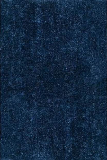 nuLOOM 6' Square Cozy Plush SuperiorWash Area Rug, Machine Washable, Non-Slip, Soft Fluffy Shag Carpet for Living Room Bedroom Kids Room Nursery Home Decor, Loni Navy