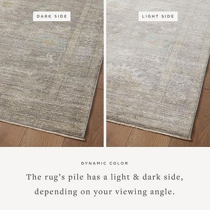 Loloi Magnolia Home by Joanna Gaines Millie Collection MIE-05 Stone/Natural 2'-7" x 14', .25" Pile Height, Runner Rug