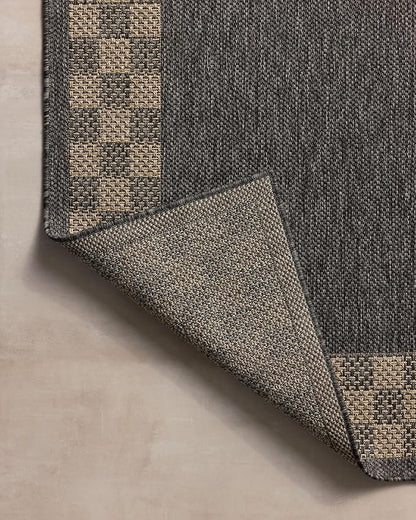 Loloi Chris Loves Julia Providence Collection PRC-01 Charcoal/Natural 5' x 7'-7", .12" Pile Height, Indoor/Outdoor Area Rug