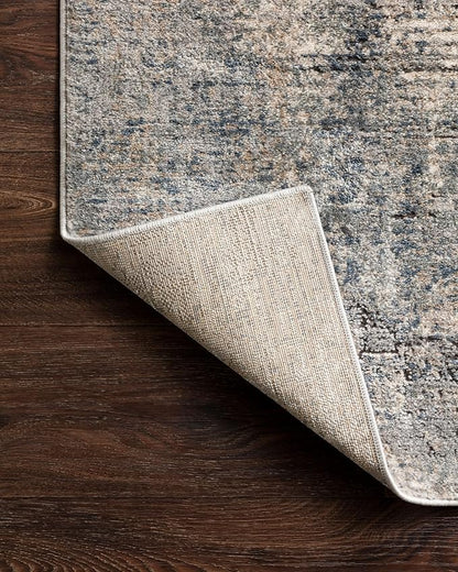 Loloi Teagan Collection TEA-05 Denim/Slate 11'-6" x 15' Area Rug, Large, Soft Neutral Rug, High-Traffic for Living Room, Bedroom, Home Office, Dining Area