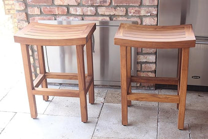 AquaTeak Patented 24" Sumba Tall Teak Counter Stool