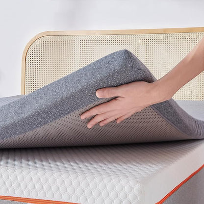 VECELO Gel Infused Memory Foam Mattress Topper Twin Size, 4 Inch Fresh Cooling Mattress Pad with Washable Cover for Twin Mattress, Pain Pressure Relieve Bed Topper, Breathable, Comfort