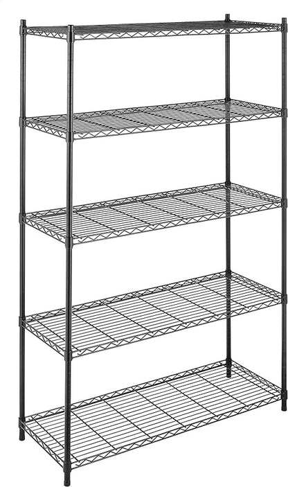 Whitmor Supreme 5 Tier Adjustable Shelving - 500 Pound Weight Capacity Per Shelf - Leveling Feet
