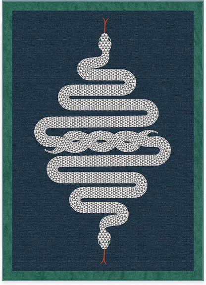 RUGGABLE x Jonathan Adler Machine Washable Modern Area Rug – Venom Sapphire 5x7, Stain-Resistant, Non-Slip – Medium Rugs for Living Room, Bedroom, Hallway, Entryway & Office–with Cushioned Pad