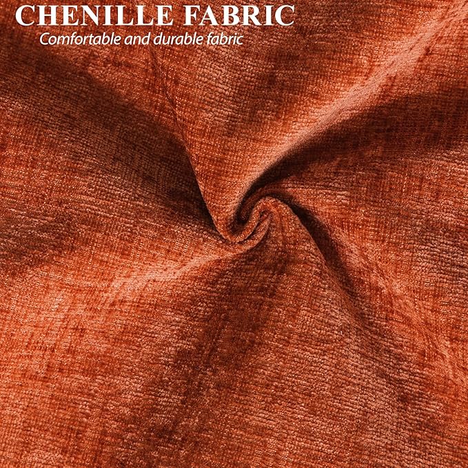 Oversized Accent Chair with All Seats Storage,Comfy Living Room Chairs with 2 Throw Pillow,Upholstered Mid-Century Armchair,24.5'' Deep Seat,Reading Chair for Bedroom,Office,Chenille,Orange