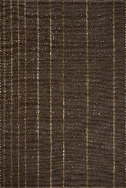 Loloi Leanne Ford Weatherstaff Collection WTS-01 Espresso/Natural 5'-0" x 7'-6" Area Rug Jute, Striped, Neutral, Living Room, Bedroom, Dining Room
