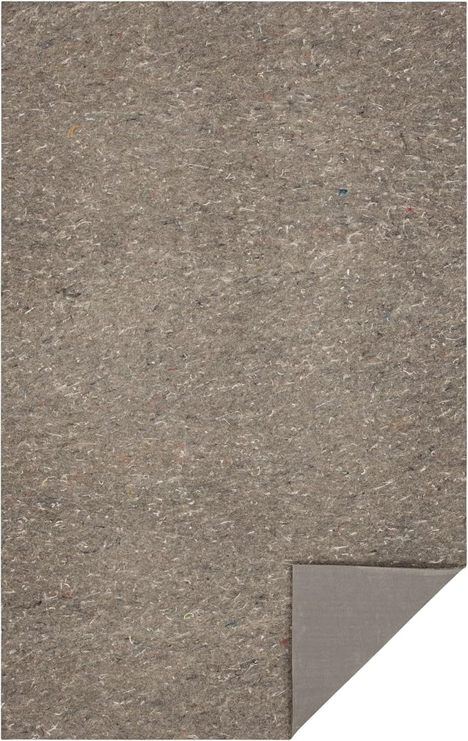 Mohawk Home 9' x 12' Non Slip Grip Rug Pad 3/8" Thick Dual Surface Felt Cushion + Rubber Gripper - Safe for All Floors