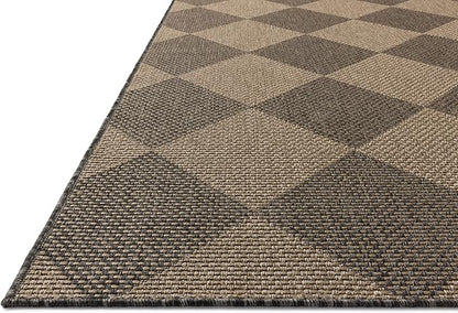 Loloi Chris Loves Julia Providence Collection PRC-04 Graphite/Sand 6'-3" x 9'-2", .12" Pile Height, Indoor/Outdoor Area Rug