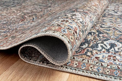 Loloi Chris Loves Julia Jules Collection JUL-06 Denim/Spice 2'-6'' x 12'-0'', .13" Pile Height, Runner Rug