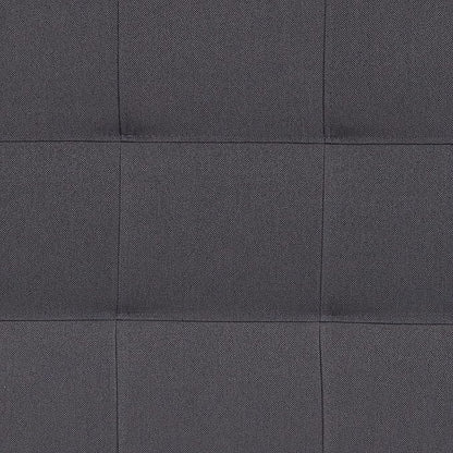 EMMA + OLIVER Quilted Tufted Upholstered Full Size Headboard in Dark Gray Fabric
