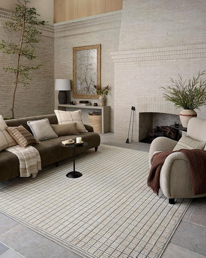 Loloi Amber Lewis Bexley Collection BEX-04 Slate/Natural 2'-7" x 4' Accent Rug Neutral, Textured, Living, Bedroom, Dining, Carpet