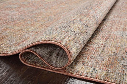 Loloi Magnolia Home by Joanna Gaines Millie Collection MIE-04 Sunset/Multi 5'-3" x 5'-3", .25" Pile Height, Round Area Rug