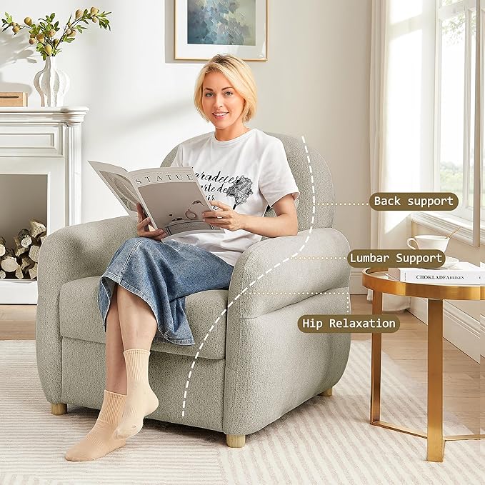 33.5" Accent Chair with Seat Storage Modern Reading Chair Accent Chairs for Living Room Armchair Bedroom,Apartment (Gray, 33.5")