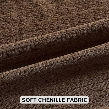 FUTEI Dark Brown Chenille Throw Pillow Covers 16x16 Inch Set of 2,Soft Striped & Diamond Textured Cushion Cases,Modern Home Decor for Couch Living Room