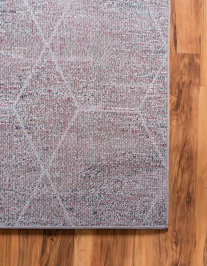 Unique Loom Trellis Frieze Collection Area Rug - Geometric (4' x 6', Blue Multi/ Ivory)