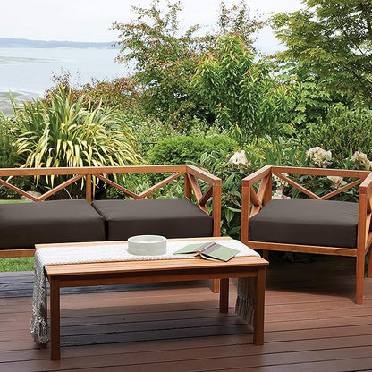 Classic Accessories Ravenna Water-Resistant 48 x 18 x 3 Inch Outdoor Bench/Settee Cushion, Patio Furniture Swing Cushion, Espresso, Patio Loveseat Cushion