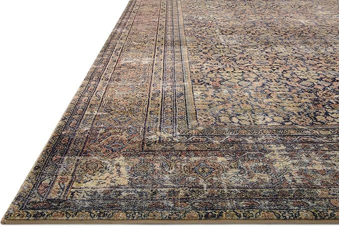 Loloi Amber Lewis Morgan Collection MOG-03 Denim/Multi 2'-3" x 7'-6" 38" Thick Runner Rug feat. CloudPile, Neutral, Room Décor, Vintage Inspired, Livingroom, Bedroom, Dining Area